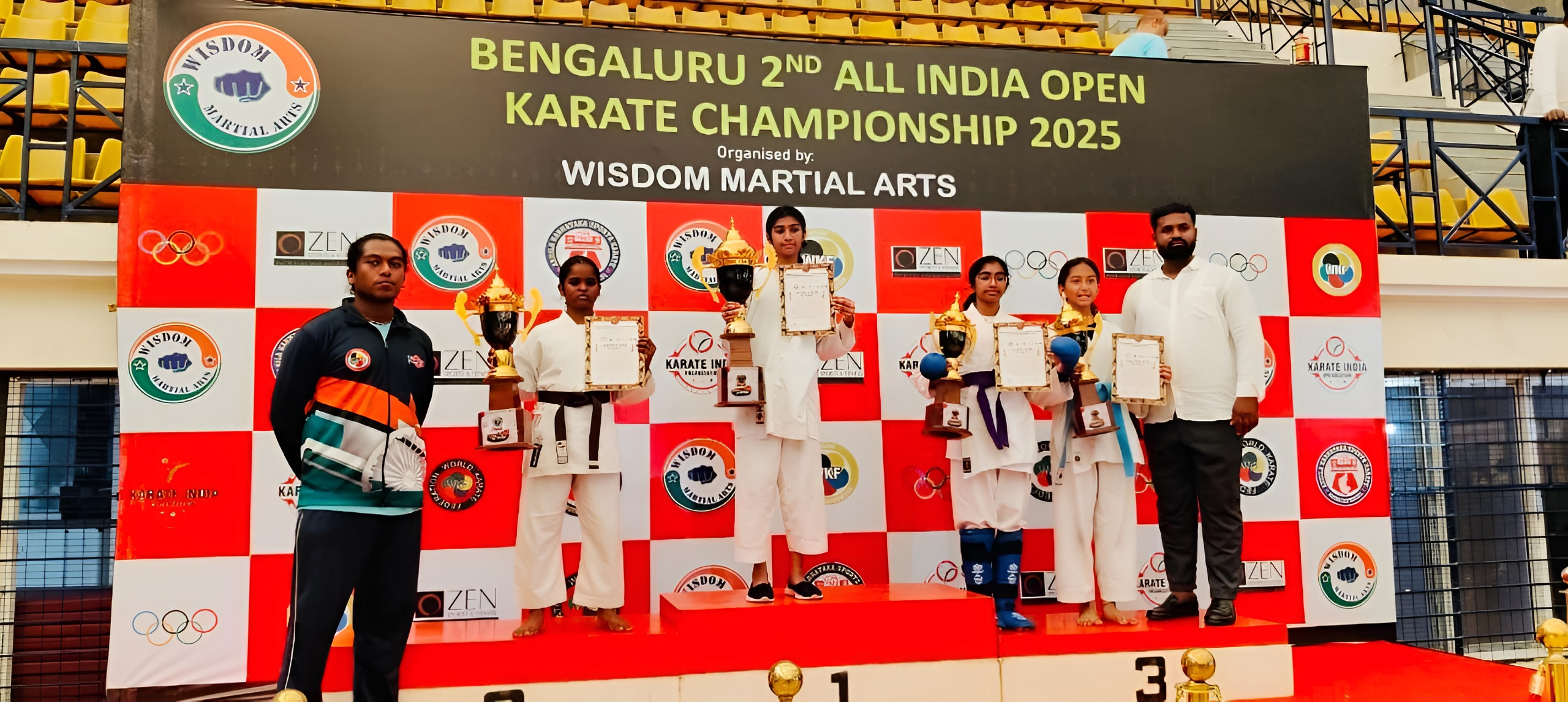 Bengaluru 2nd All India Open Karate Championship podium winners